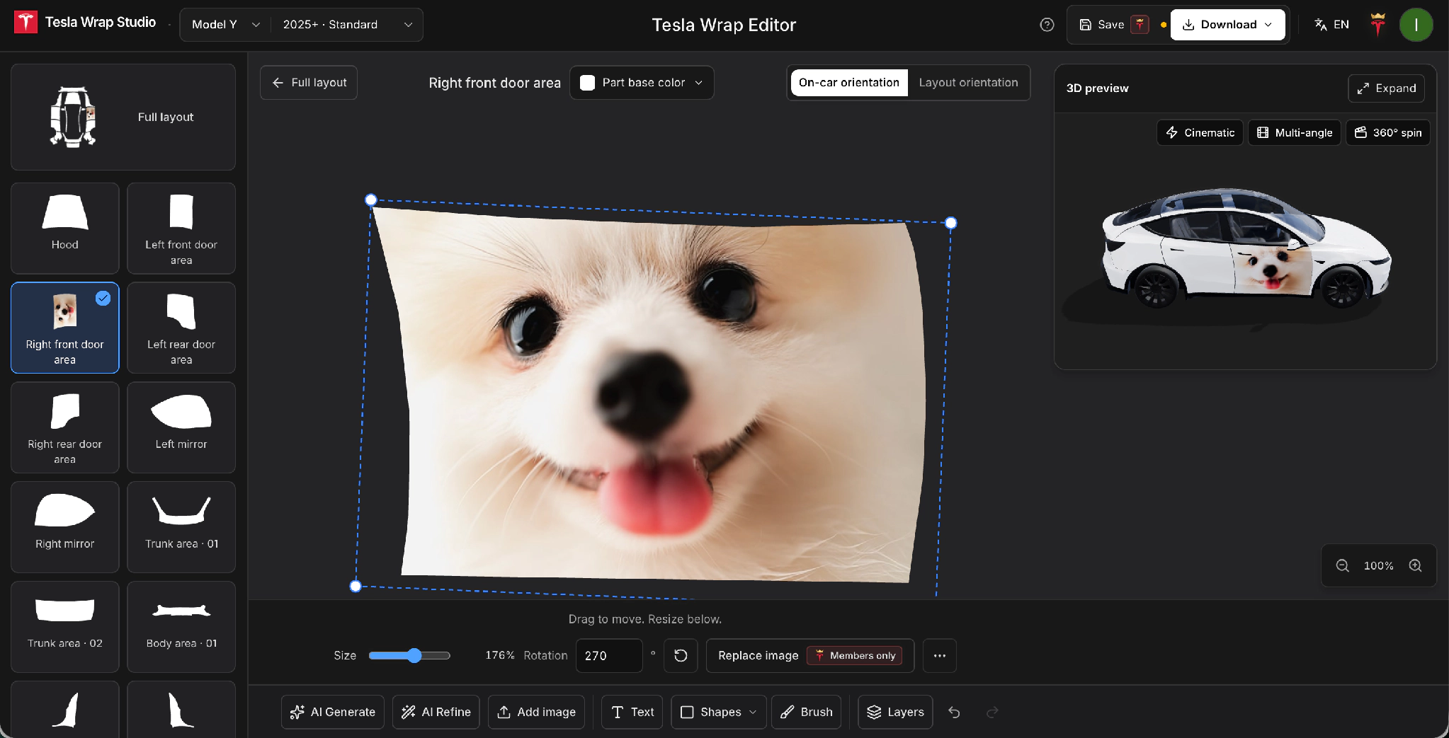Position Photo in Editor